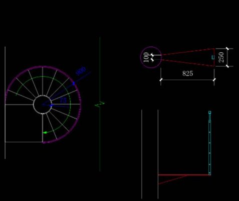 Bản vẽ cad cầu thang xoắn ốc