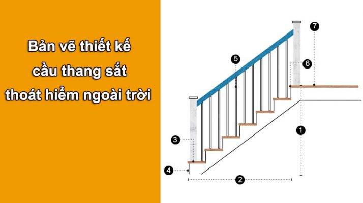 Bản vẽ thiết kế cầu thang sắt