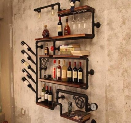 Kệ rượu trang trí bằng sắt