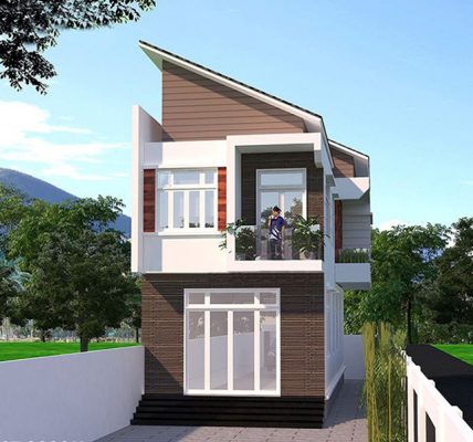 mẫu nhà 2 tầng mái tôn 10