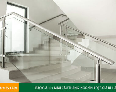 Báo giá 39+ mẫu cầu thang inox kính đẹp, giá rẻ Hà Nội