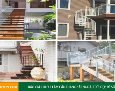 Báo giá chi phí làm cầu thang sắt ngoài trời đẹp, rẻ số 1 Hà Nội