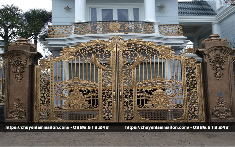 Báo giá 100 mẫu cổng nhôm đúc 2 cánh đẹp tại Hà Nội