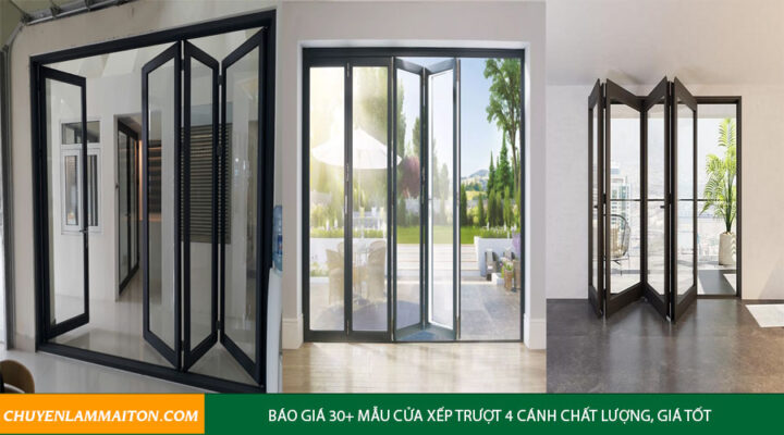 Báo giá 30+ mẫu cửa xếp trượt 4 cánh chất lượng, giá tốt 2023