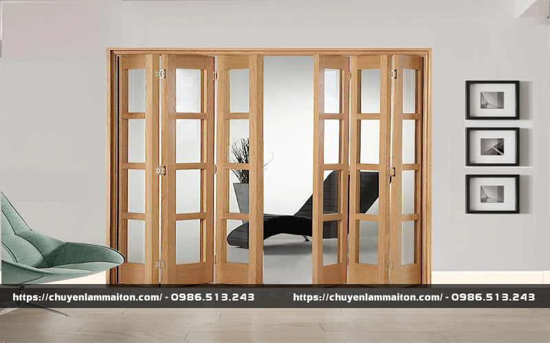 Báo giá 20+ mẫu cửa xếp trượt 6 cánh hiện đại, cao cấp 2023