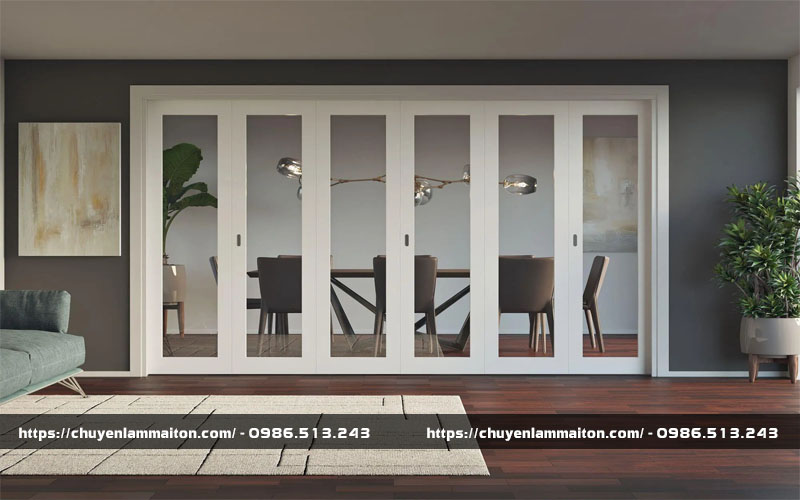 Báo giá 20+ mẫu cửa xếp trượt 6 cánh hiện đại, cao cấp 2023